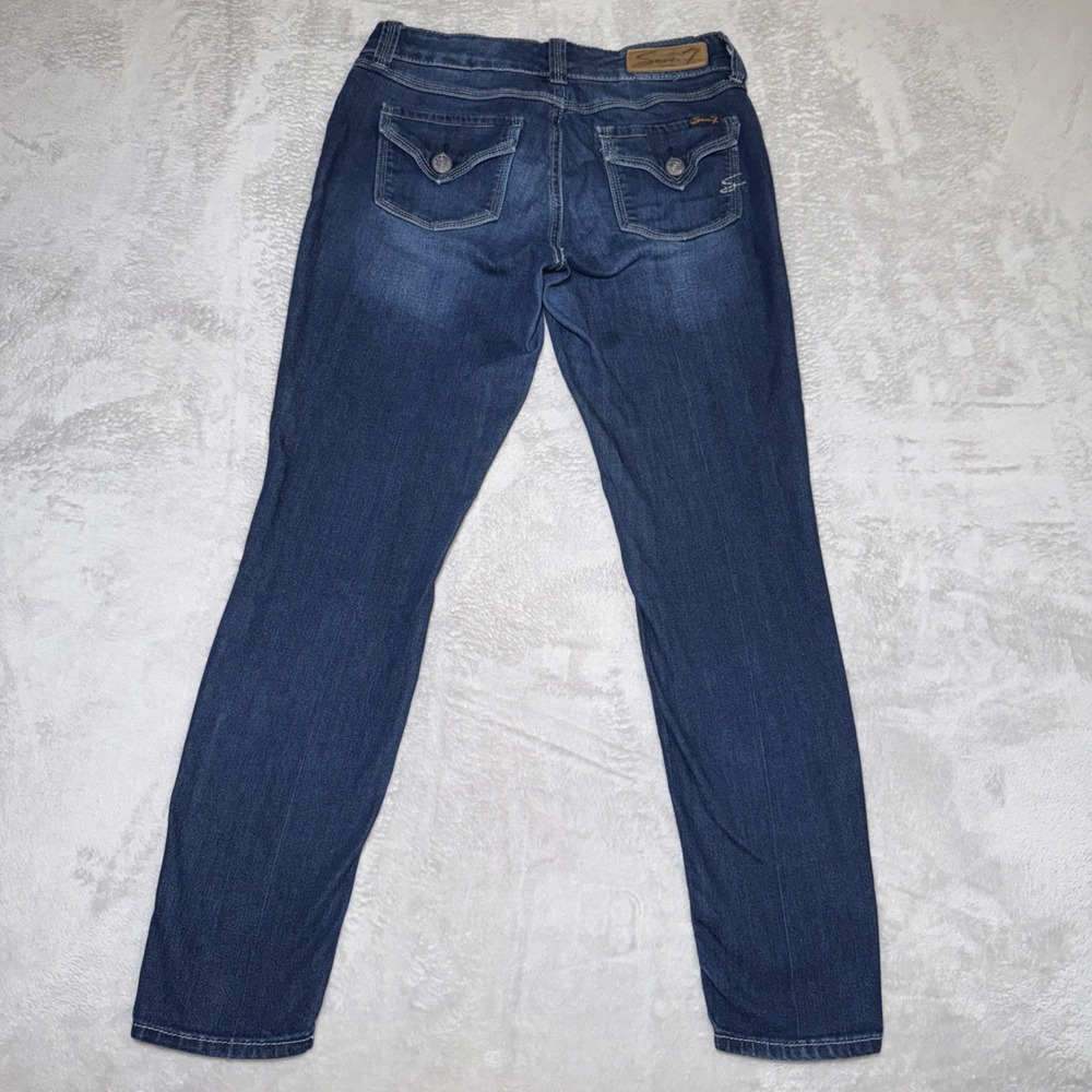 Seven7 'Legging' Jeans Size 4 Womens Blue Stretch Denim Flap‎ Back Pockets Rayon
